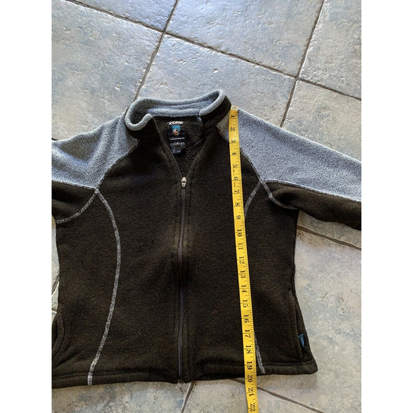 Kuhl Alpaca Fleece Full Zip Woman’s Thumb Holes Brown/Gray Size Small Pockets - Picture 10 of 11